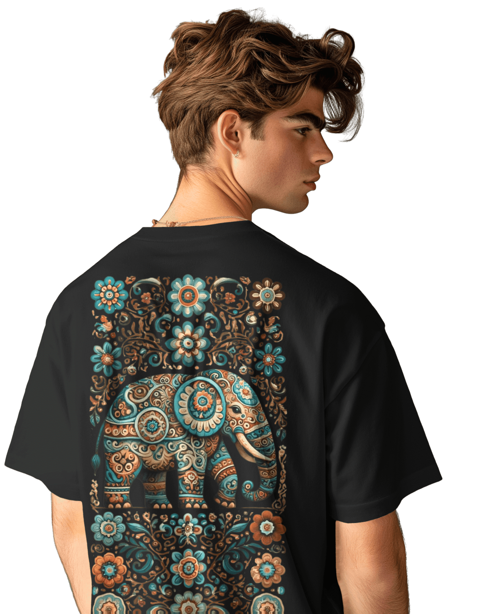 PREMIUM T-SHIRT BRAND thevibethread.in eleflora back