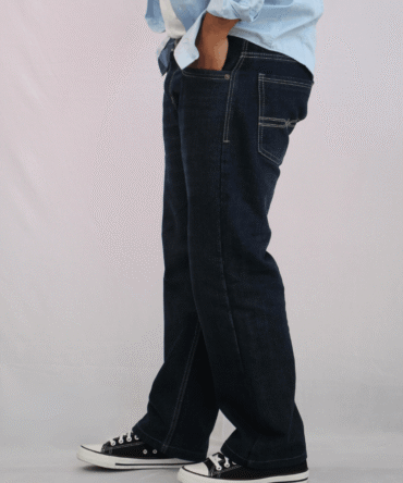 Dark Blue Straight Fit Jeans for Men