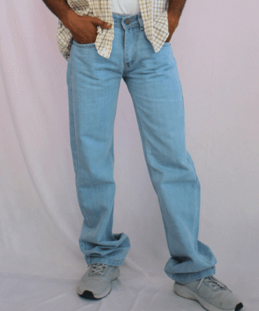 Frost Blue Straight Fit Jeans for Men
